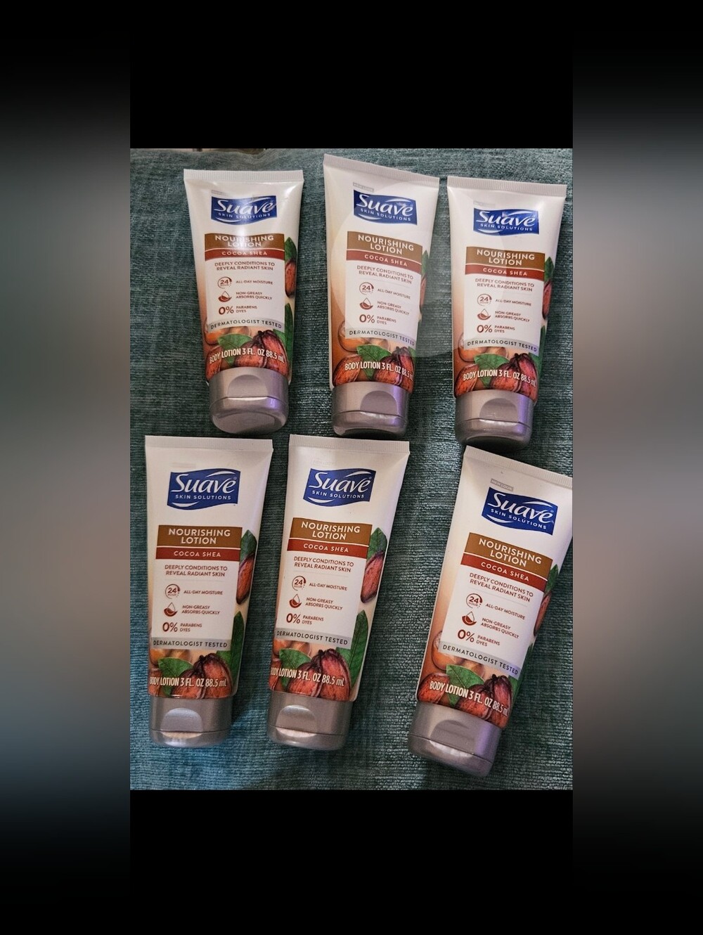 6pk Suave Skin Solutions Nourishing Body Lotion *Cocoa Shea* 3 fl oz Non Greasy